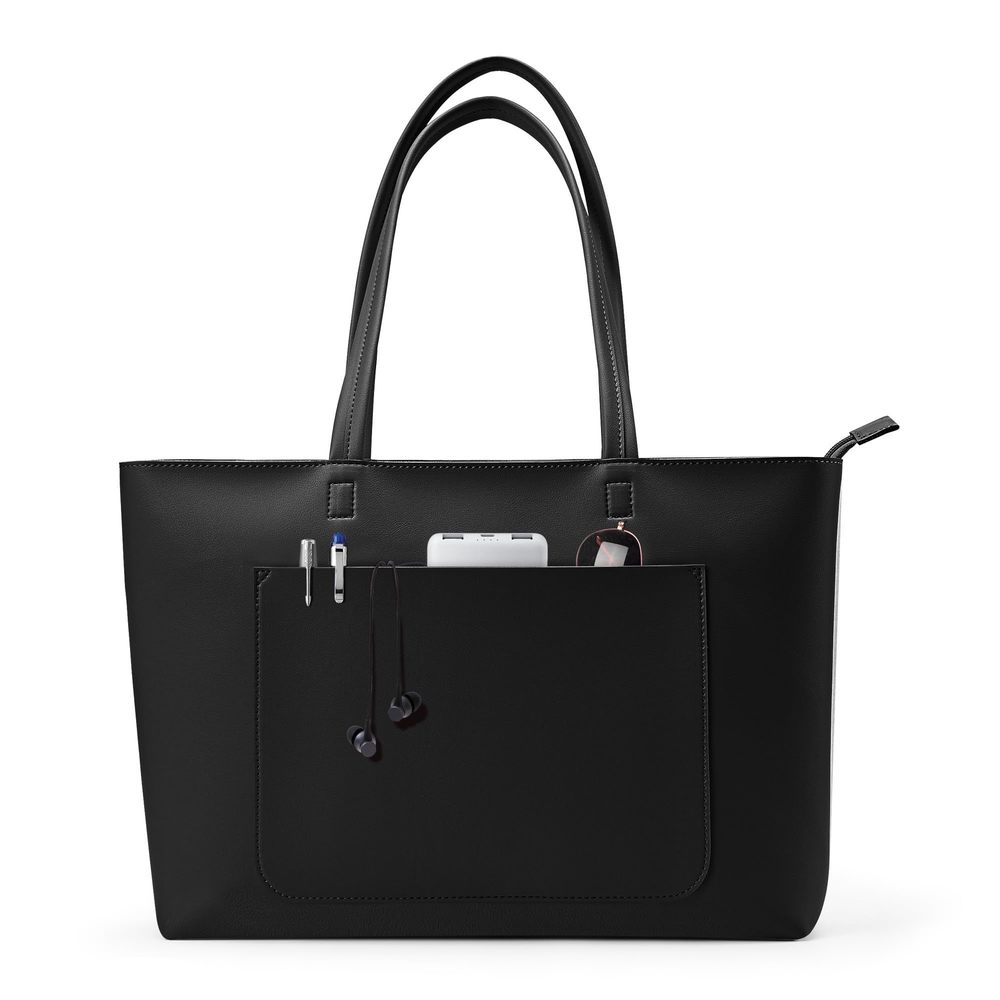 Basic Tote Bag Vegan Leather Hard - Stiff & Slim Shoulder Bag 18L V :]